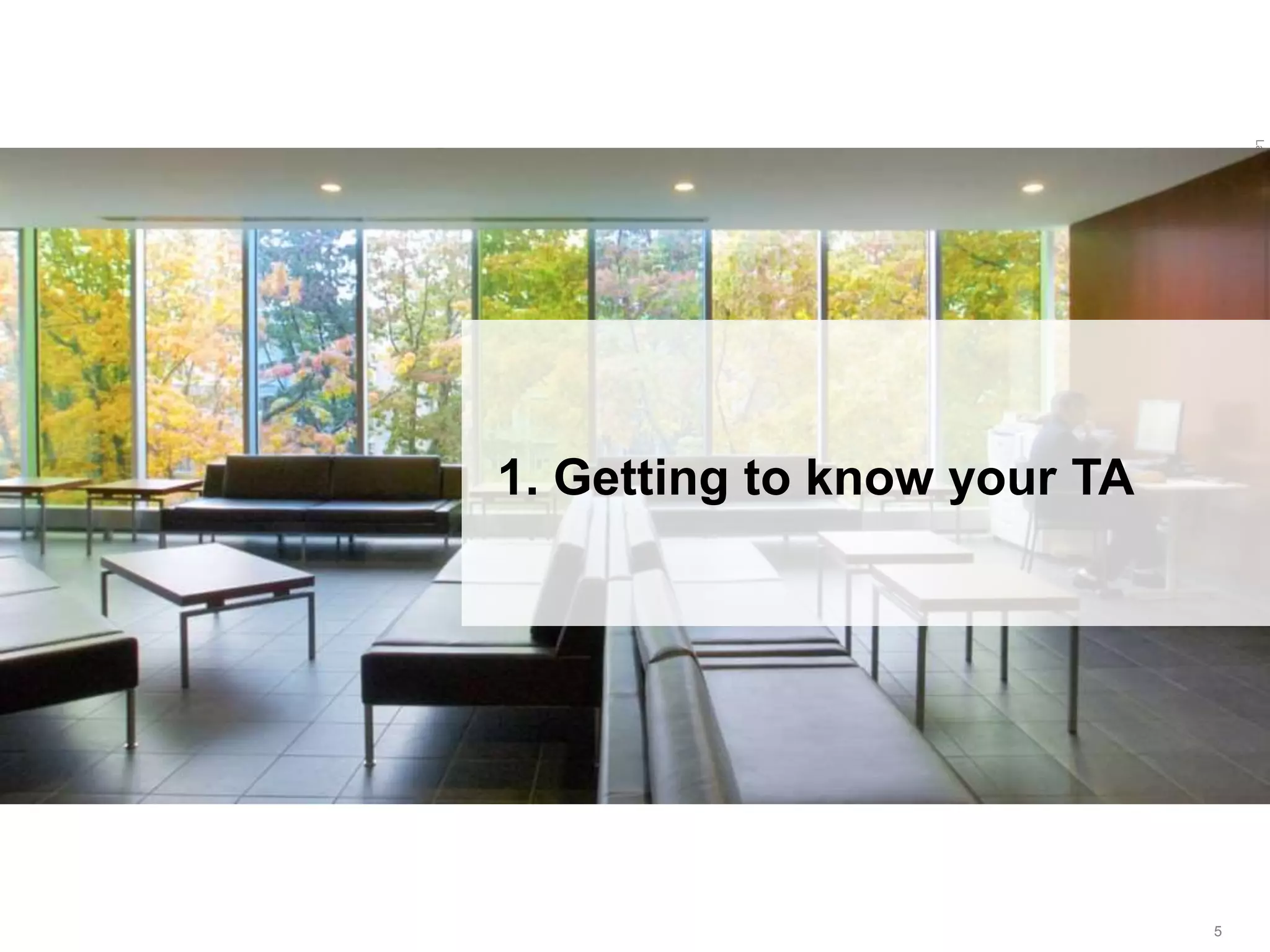 LastModified2017-06-2110:13PMPacificStandardTimePrinted
5
1. Getting to know your TA
 