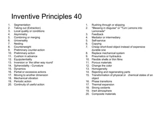 8 Inventive Principles Triz Basics -Product Design & Development | PPT
