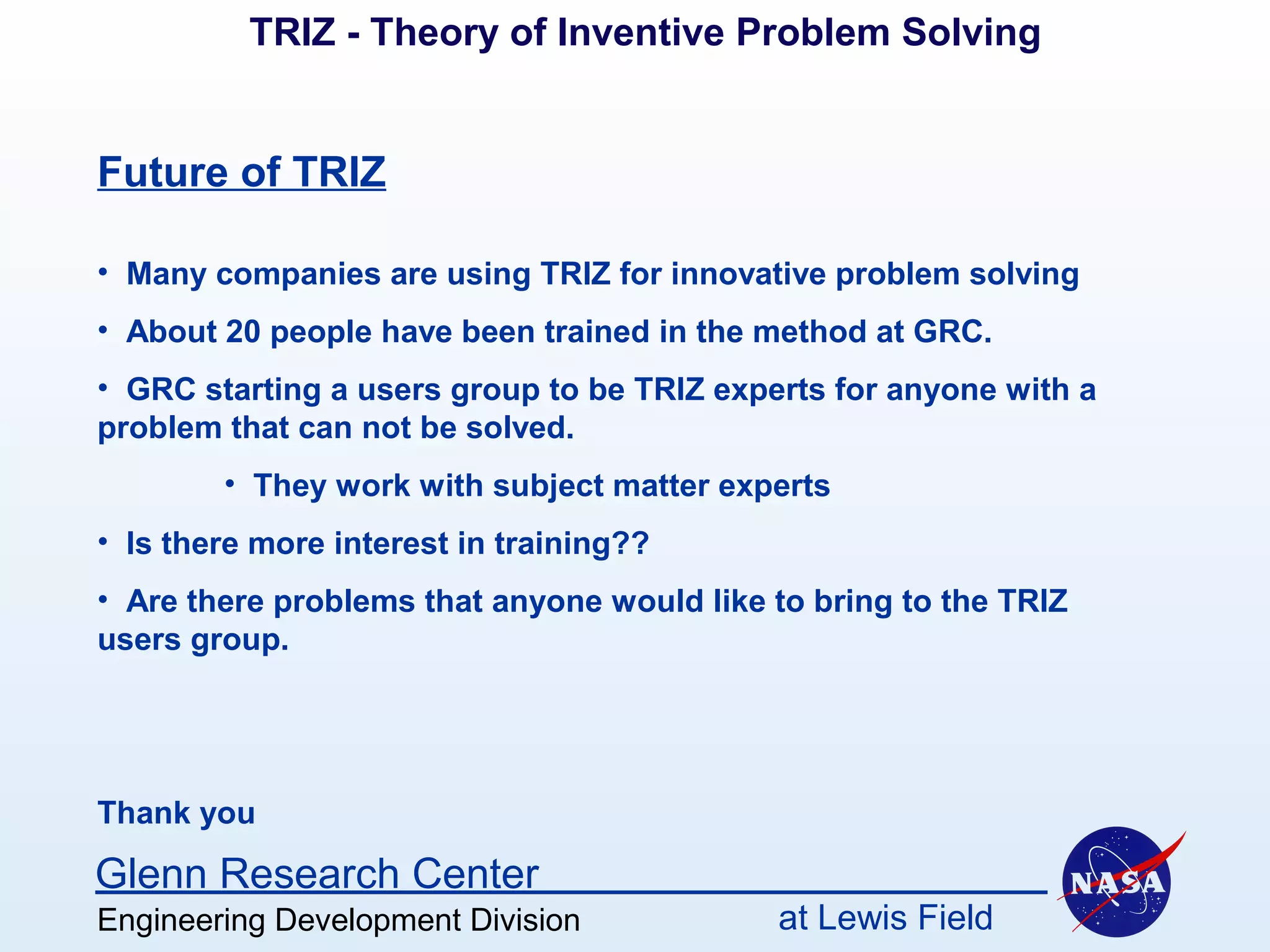 TRIZ theory of inventive problem solving | PPT image.