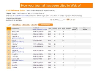 How your journal has been cited in Web of
Science ?
 