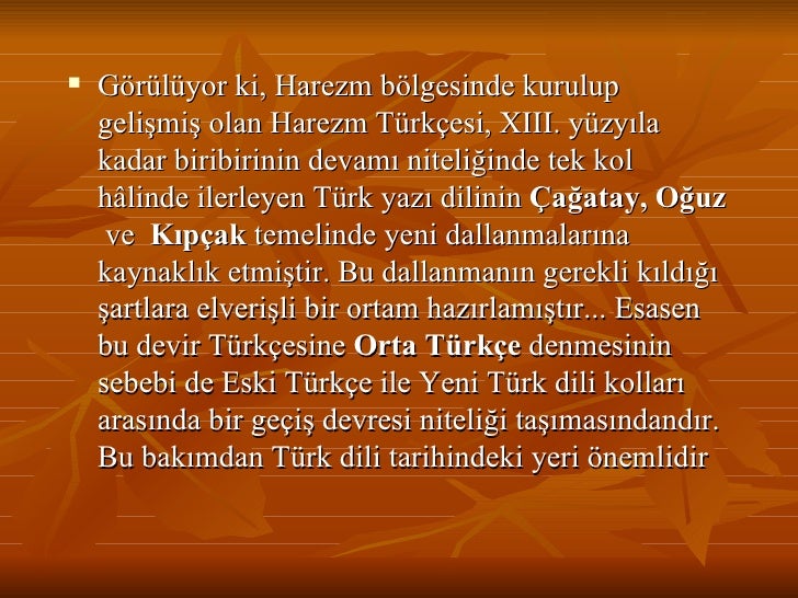 Turk Dilinin Tarihi Donemleri