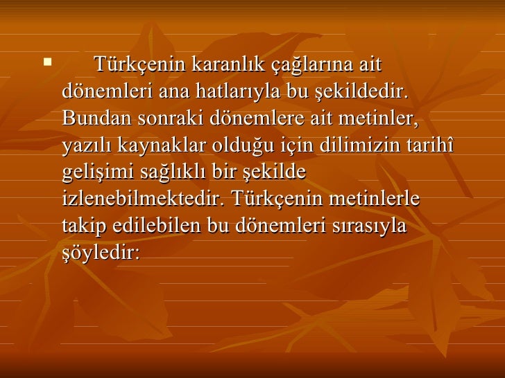 Turk Dilinin Tarihi Donemleri