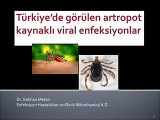 Dr. Gökhan Metan
Enfeksiyon Hastalıkları ve Klinik Mikrobiyoloji A.D

                                                      1
 