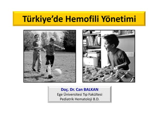 Türkiye’de Hemofili Yönetimi
Doç. Dr. Can BALKAN
Ege Üniversitesi Tıp Fakültesi
Pediatrik Hematoloji B.D.
 