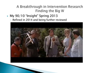  My 90/10 “Insight” Spring 2013
◦ Refined in 2014 and being further reviewed
 