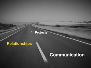 Projects 
Relationships 
Communication 
 