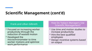 Microchronometer Slide Management Yesterday & Today - Scientific Management - Administrative ...