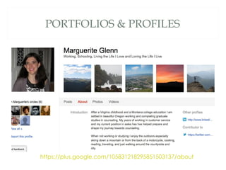 PORTFOLIOS & PROFILES




https://plus.google.com/105831218295851503137/about
 