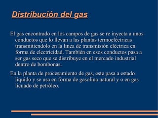 El metano se usa como combustible en viviendas e industrias y es distribuido por conducciones de gas a presión. 