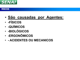 RISCOS



  • São causadas por Agentes:
  •   -FÍSICOS
  •   -QUÍMICOS
  •   -BIOLÓGICOS
  •   -ERGONÔMICOS
  •   - ACIDENTES OU MECANICOS
 