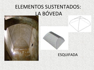 ELEMENTOS SUSTENTADOS:
LA BÓVEDA
ESQUIFADA
 