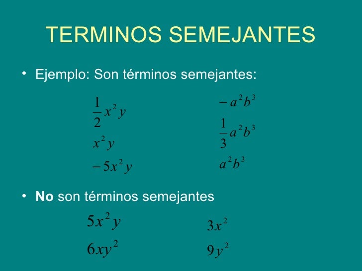 Términos semejantes Términos semejantes