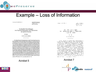 Example – Loss of Information Acrobat 5 Acrobat 7 