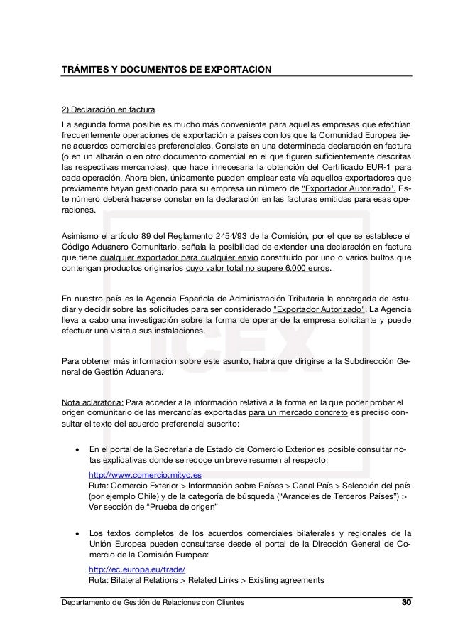 Tramites Y Documentos De Exportacion