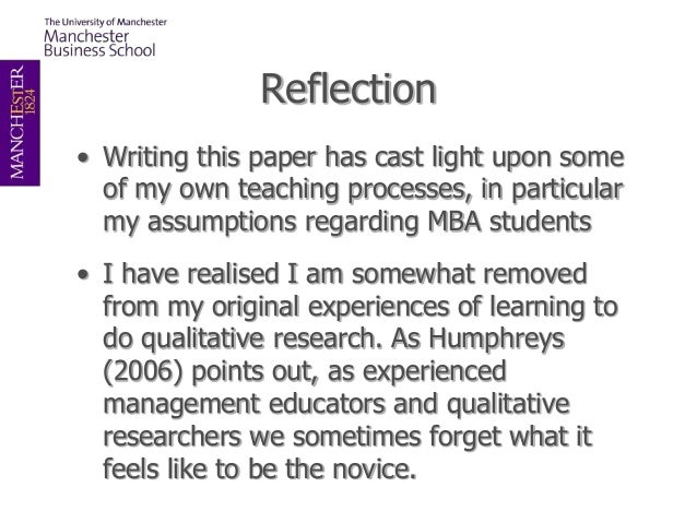 Reflective essay on qualitative research