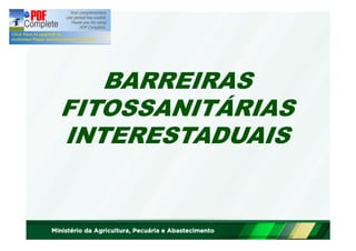 BARREIRAS 
FITOSSANITÁRIAS 
INTERESTADUAIS 
 