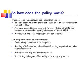 Trocaire's HIV workplace policy induction | PPT