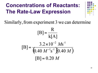 Concentrations of Reactants:
The Rate-Law Expression
34
 
