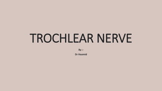 TROCHLEAR NERVE
By :-
Dr Haamid
 