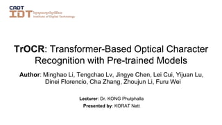 TrOCR_ Transformer-Based Optical Character Recognition with Pre-trained ...