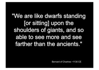 Bernard of Chartres ~1130 CE
Rev PA1   2009-03-02   25
 