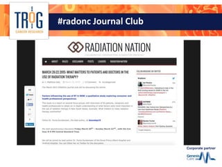 Corporate partner
#radonc Journal Club
 