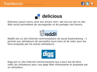 Delicious (aussi connu sous son ancien nom: del.icio.us) est un site
Web social permettant de sauvegarder et de partager s...