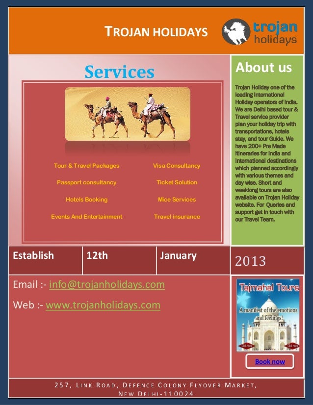 Short Holidays Travel Brochure From Trojan Holidays