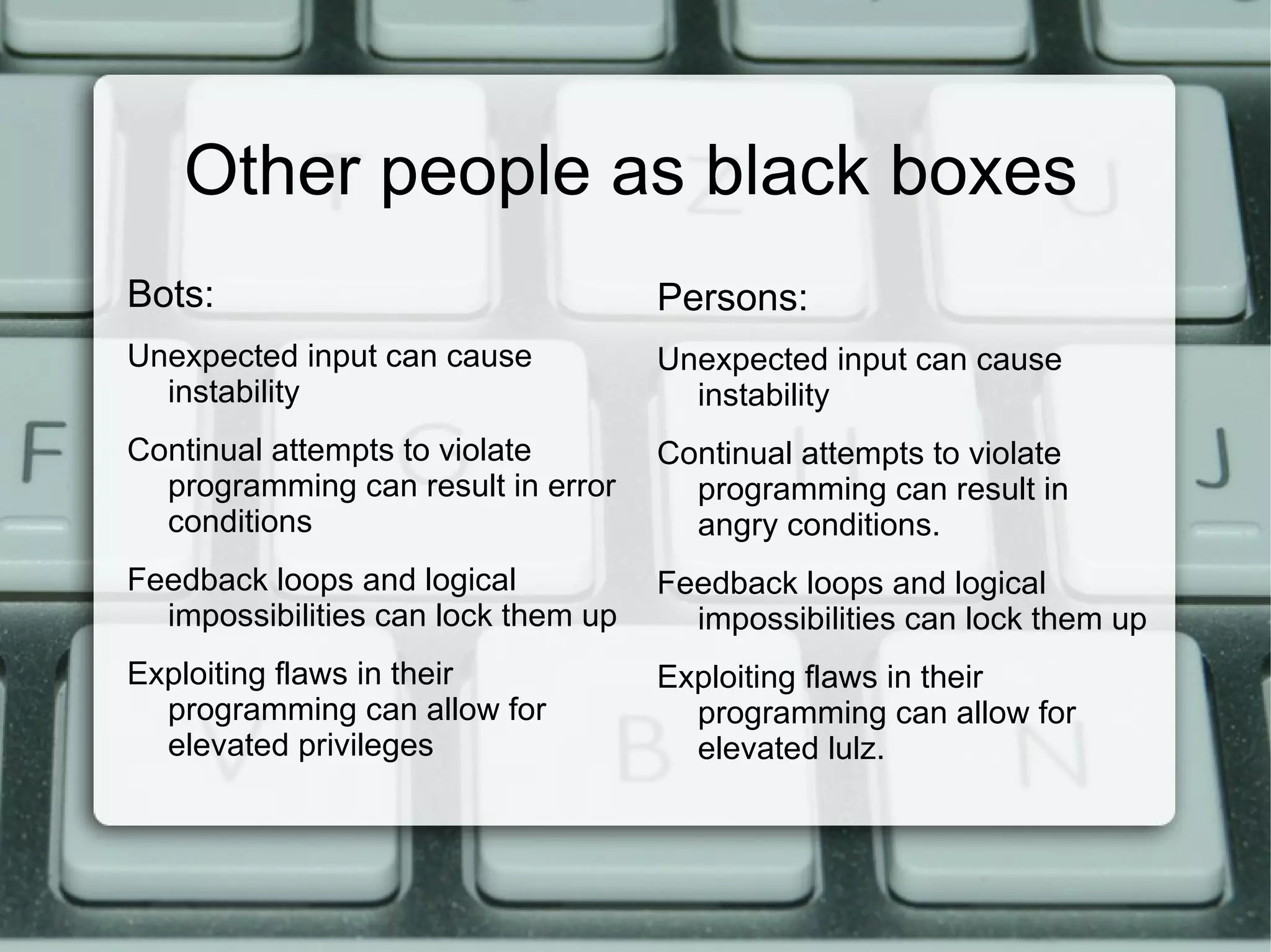 The most essential part of trolling is convincing your victim that either a) truly believe in what you are saying, no matter how outrageous, or b) give your victim malicious instructions, under the guise of help. Trolling requires decieving; any trolling that doesn't involve decieving someone isn't trolling at all; it's just stupid. As such, your victim must not know that you are trolling; if he does, you are an unsuccesful troll. 