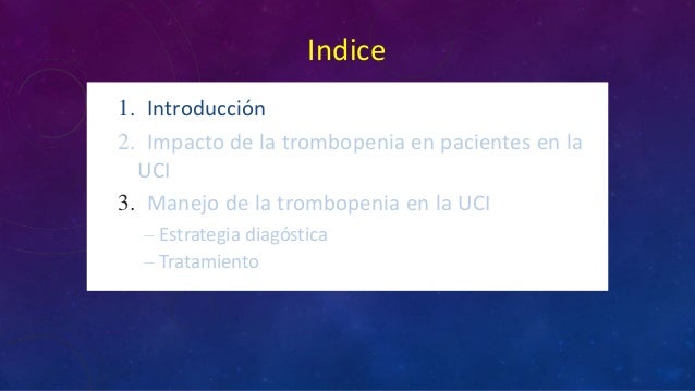 Trombocitopenia en pacientes de uci