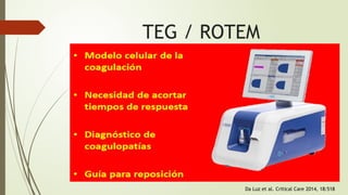 Teg Rotem Machine Tromboelastografia, diagnostico-interpretación | PPTX
