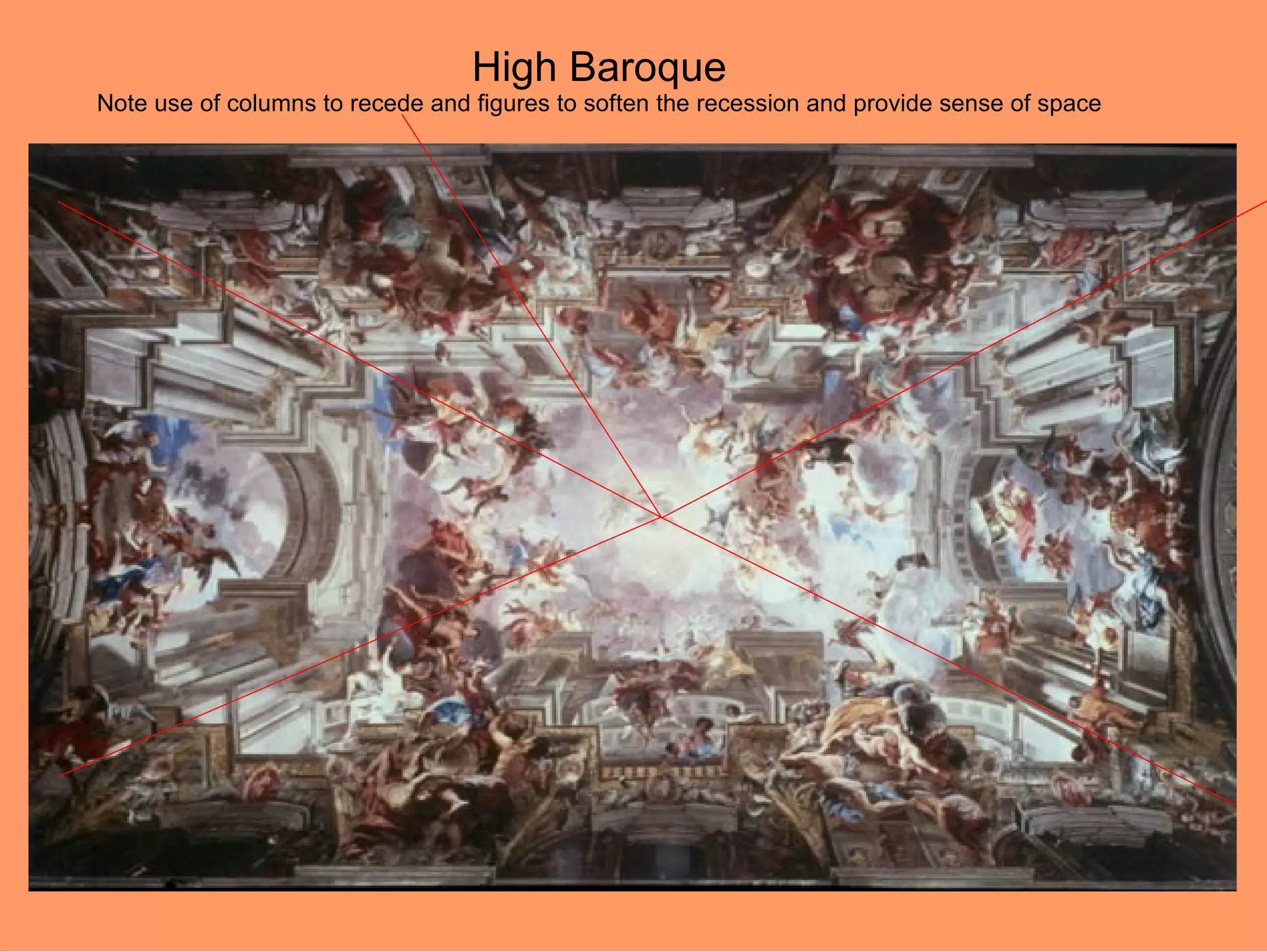 High Baroque
Note use of columns to recede and figures to soften the recession and provide sense of space
 