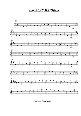 ESCALAS MAIORES


                                                                                        ##
                                 œ œ œ œ             œ œ œ œ
          DO

          &c
                œ œ œ œ                                               œ œ œ œ
                                                                            u
     ##                                                                               ####
                               œ œ œ œ          œ œ œ œ
RE

&          œ œ œ œ                                                   œ œ œ œ
                                                                           u

     ####                      œ œ œ œ           œ œ œ œ                              nnnn
MI

&              œ œ œ œ                                               œ œ œ œ                 b
                                                                           u

                           œ œ         œ œ       œ œ       œ œ                           n#
FA

&b œ œ               œ œ                                              œ œ       œ u
                                                                                  œ

     #
& œ œ œ œ                  œ œ œ œ              œ œ œ œ
                                                                     œ œ œ œ           ###
SOL


                                                                           u

     ###                       œ œ œ œ          œ œ œ œ
                                                                     œ œ œ œ #####
            œ œ œ œ
LA

&                                                                          u

 #### œ œ œ œ                   œ œ œ œ          œ œ œ œ             œ œ œ U nnnn
SI

& #                                                                        œ      n

                           œ    œ     œ    œ     œ    œ    œ     œ
            œ    œ    œ                                                œ    œ   œ U
&œ                                                                                œ
DO




                                    Cópia de Jorge Nobre
 