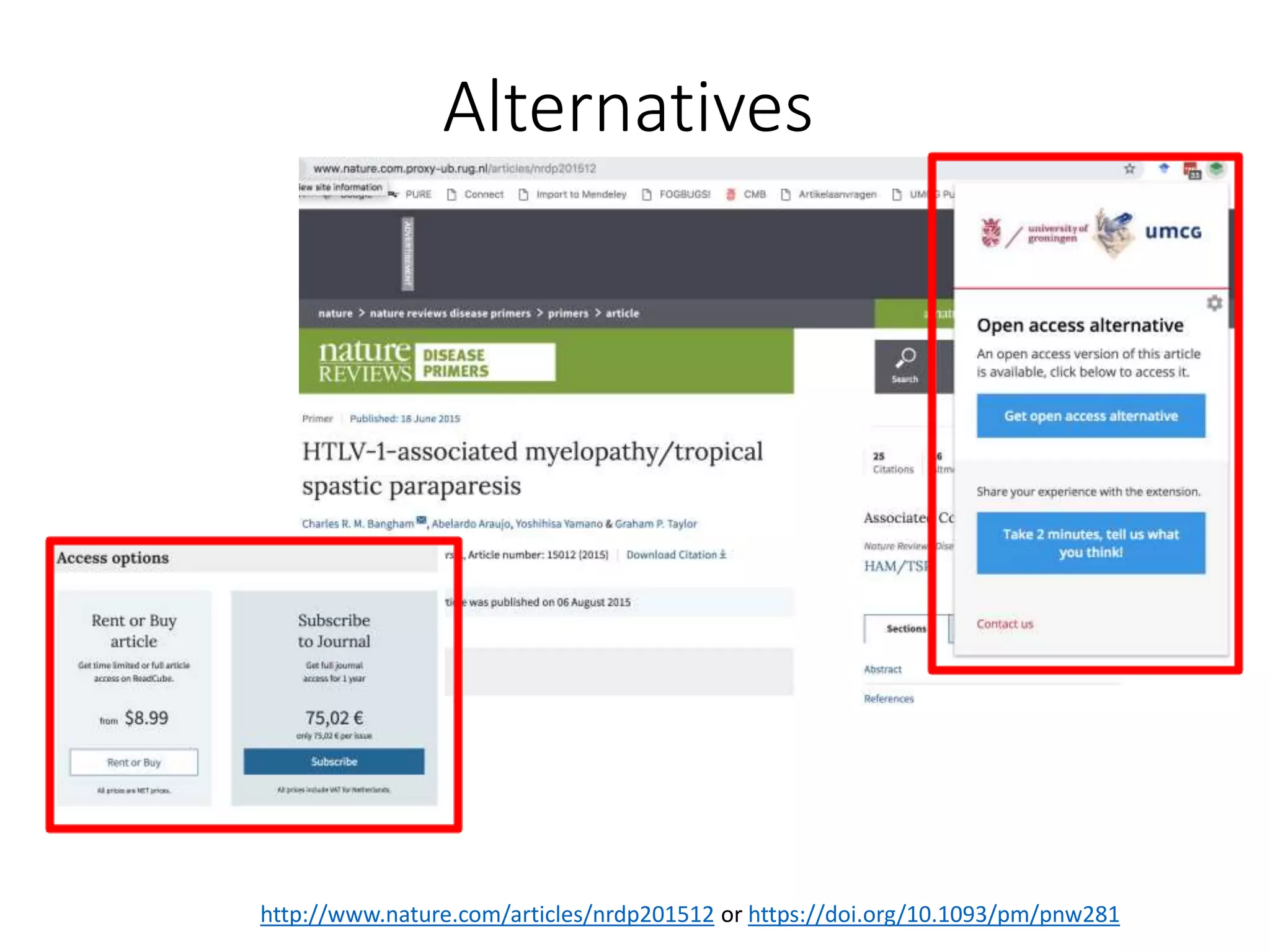 Alternatives
http://www.nature.com/articles/nrdp201512 or https://doi.org/10.1093/pm/pnw281
 