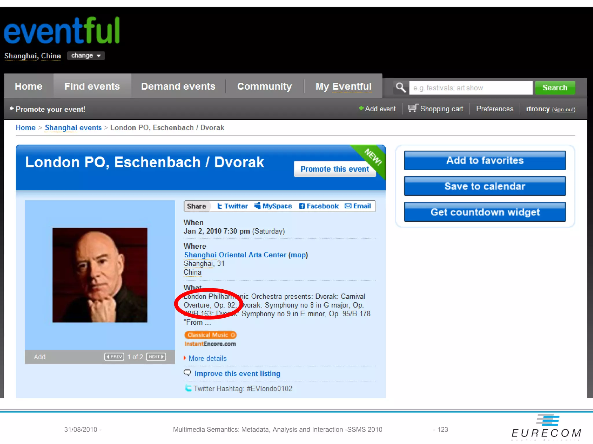 31/08/2010 -   Multimedia Semantics: Metadata, Analysis and Interaction -SSMS 2010   - 123
 
