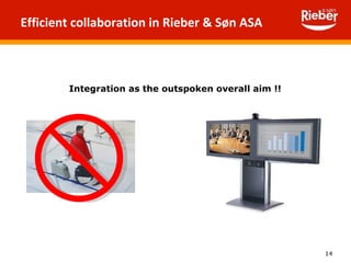 Efficient collaboration in Rieber & Søn ASA  Integration as the outspoken overall aim !! 
