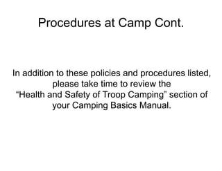 Paperwork Cont.4. You must obtain health information for each girl participating in the trip:Girl Health HistoryLeader needs to take a copy of this card with her whenever the troop leaves the meeting place.  The information on these cards is kept confidential. (A health history is recommended for sessions of 3 days or fewer.  For longer trips, a health examination, signed by the family physician, should be obtained.)*5. It is highly recommended that you also collect health information for each adult participating in the trip:Adult Health HistoryIf collected, the Leader needs to take a copy of this card with her whenever the adults participates in a troop trip.  The information on these cards is kept confidential.