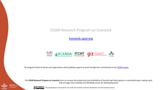 And what should we do today? Developing a research-for-development agenda for livestock