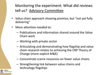 The Livestock and Fish CGIAR Research Program: An experiment to improve agricultural research for development