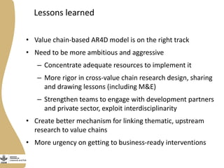 The Livestock and Fish CGIAR Research Program: An experiment to improve agricultural research for development