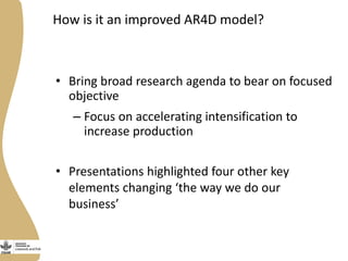 The Livestock and Fish CGIAR Research Program: An experiment to improve agricultural research for development