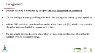Quantifying greenhouse gas emissions attributable to smallholder livestock systems in western Kenya: Cradle to farm gate life cycle assessment