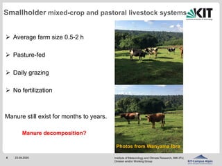 The effects of climate on decomposition of cattle, sheep and goat manure in Kenyan tropical pastures 