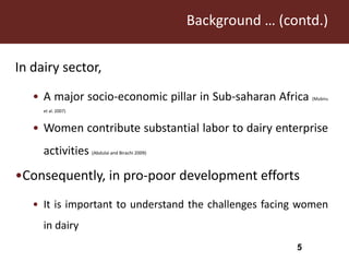 Using dairy hubs to improve farmers’ access to milk markets in Kenya: Gender and its implications