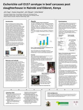 Escherichia coli O157 serotype in beef carcasses post slaughterhouse in Nairobi and Eldoret, Kenya