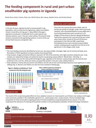 The 
feeding 
component 
in 
rural 
and 
peri-­‐urban 
smallholder 
pig 
systems 
in 
Uganda 
Danilo 
Pezo, 
Emily 
A. 
Ou...