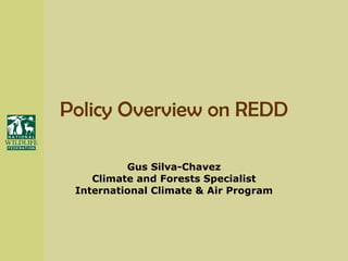 Policy Overview on REDD Gus Silva-Chavez Climate and Forests Specialist International Climate & Air Program 