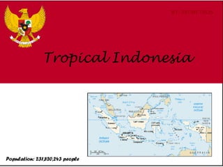 Tropical Indonesia By: Neomi Thijs Population: 231,820,243 people 