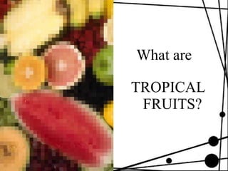 What are     TROPICAL    FRUITS? 