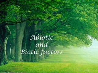 Abiotic
     and
Biotic factors
 